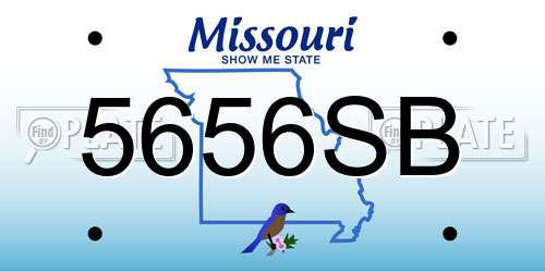 5656SB Missouri License Plate