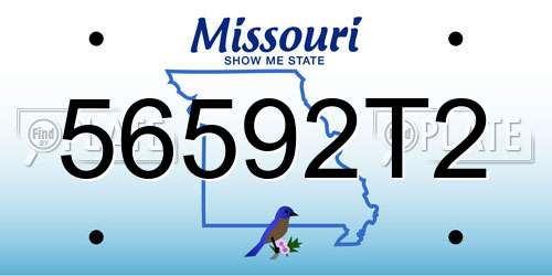 56592T2 Missouri License Plate