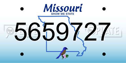 5659727 Missouri License Plate