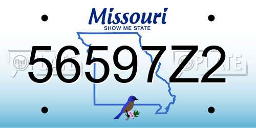 56597Z2 Missouri License Plate