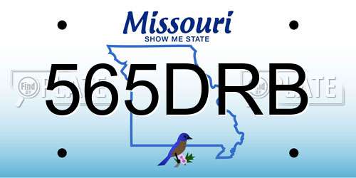 565DRB Missouri License Plate