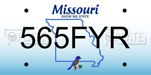 565FYR Missouri License Plate
