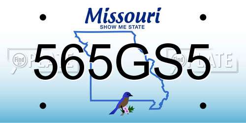 565GS5 Missouri License Plate