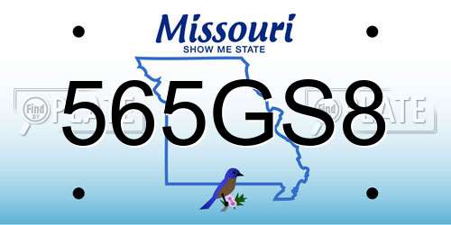 565GS8 Missouri License Plate