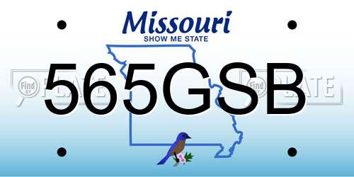 565GSB Missouri License Plate