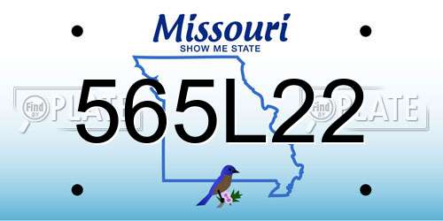 565L22 Missouri License Plate