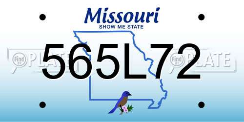 565L72 Missouri License Plate