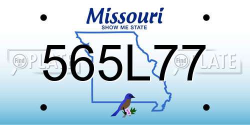 565L77 Missouri License Plate