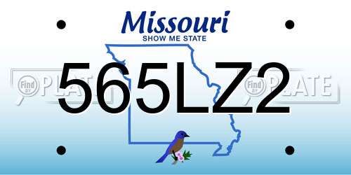 565LZ2 Missouri License Plate