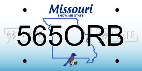 565ORB Missouri License Plate