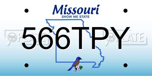 566TPY Missouri License Plate