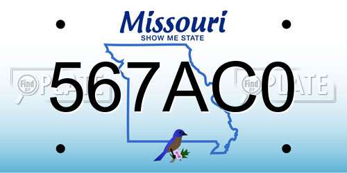 567AC0 Missouri License Plate