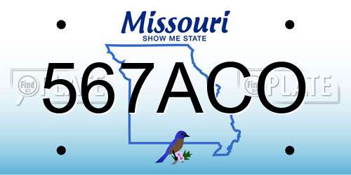 567ACO Missouri License Plate
