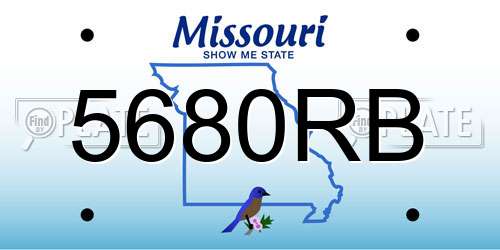 5680RB Missouri License Plate