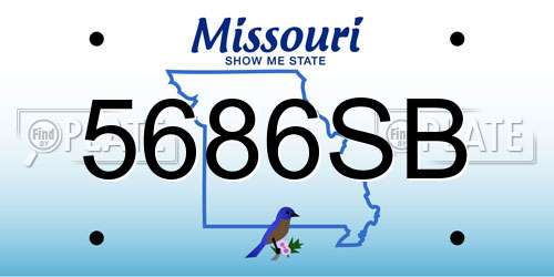 5686SB Missouri License Plate