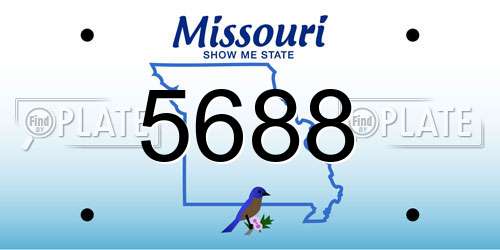 5688 Missouri License Plate