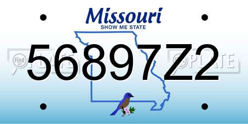 56897Z2 Missouri License Plate