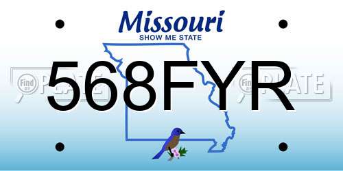568FYR Missouri License Plate