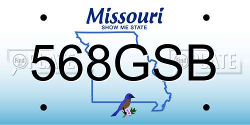568GSB Missouri License Plate