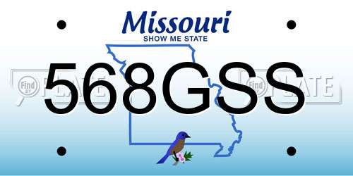 568GSS Missouri License Plate