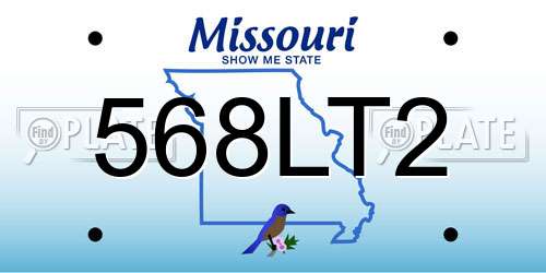 568LT2 Missouri License Plate