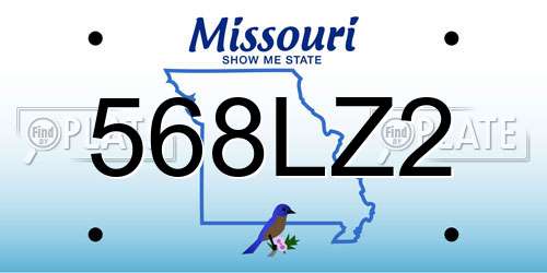 568LZ2 Missouri License Plate