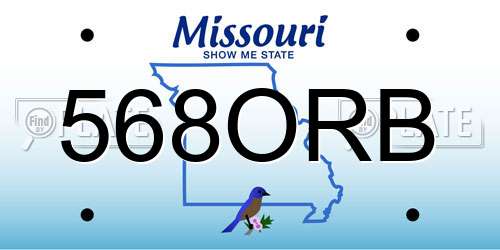 568ORB Missouri License Plate