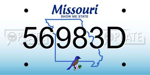 56983D Missouri License Plate