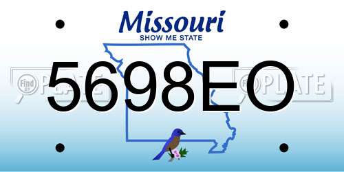 5698EO Missouri License Plate