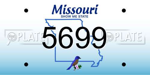 5699 Missouri License Plate