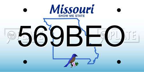 569BEO Missouri License Plate