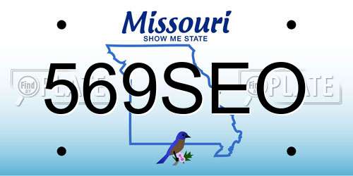 569SEO Missouri License Plate