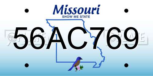 56AC769 Missouri License Plate