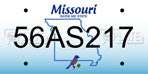 56AS217 Missouri License Plate