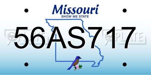 56AS717 Missouri License Plate