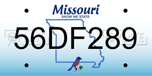 56DF289 Missouri License Plate