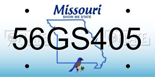 56GS405 Missouri License Plate