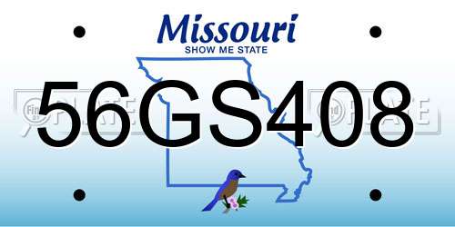 56GS408 Missouri License Plate
