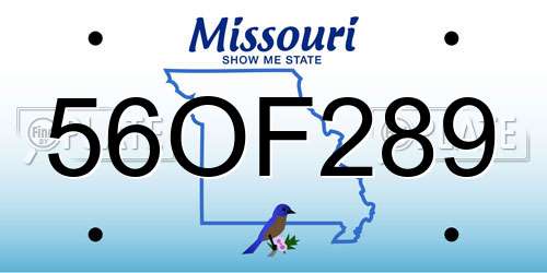 56OF289 Missouri License Plate
