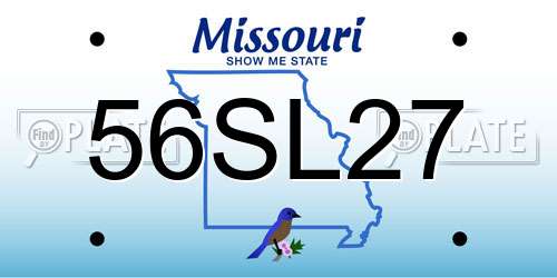 56SL27 Missouri License Plate