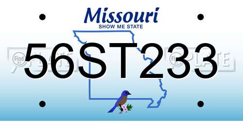 56ST233 Missouri License Plate