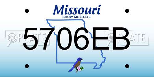 5706EB Missouri License Plate