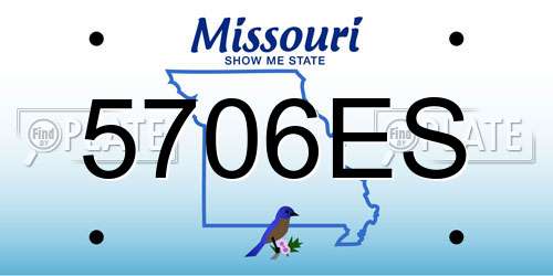 5706ES Missouri License Plate