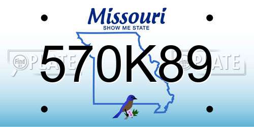 570K89 Missouri License Plate