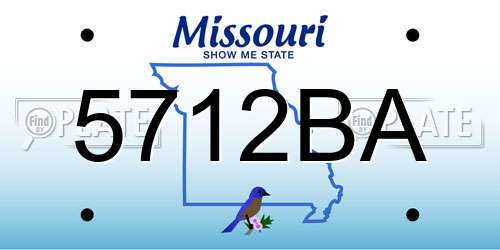 5712BA Missouri License Plate