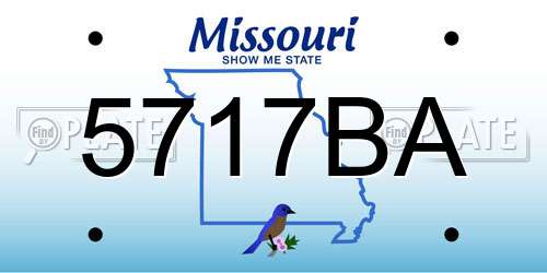5717BA Missouri License Plate