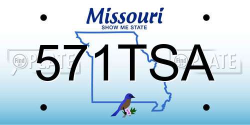 571TSA Missouri License Plate