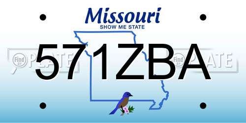 571ZBA Missouri License Plate