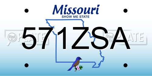 571ZSA Missouri License Plate