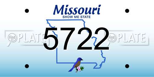 5722 Missouri License Plate
